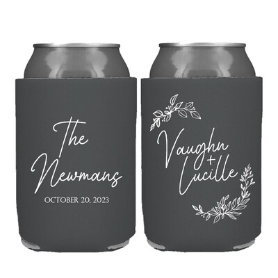 Personalized Wedding Can cooler, beer hugger, Stubby Cooler, engage party favor, promotional product, wedding favor gift F012 - image1
